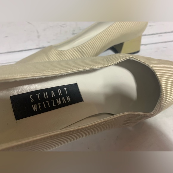 Stuart Weitzman Women’s Size 8.5B Gold Metallic Pumps Made in Spain - Picture 10 of 15